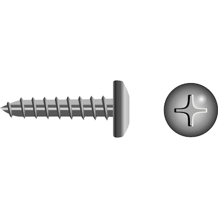 Seachoice Thread Forming Screw, #10 x 1-1/4 in, 18-8 Stainless Steel Pan Head Phillips Drive 886